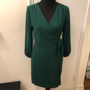 Jcrew Green NWT Wrap Crepe Dress
